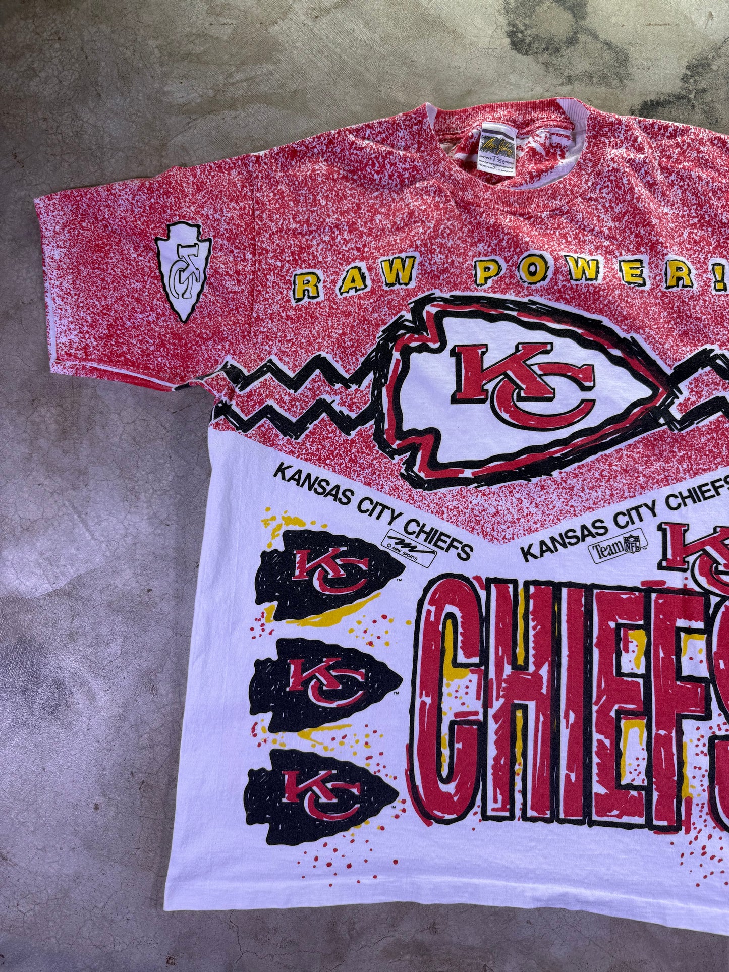 (XL) Magic Johnson T’s x NFL KC Chiefs Raw Power all over print t shirt