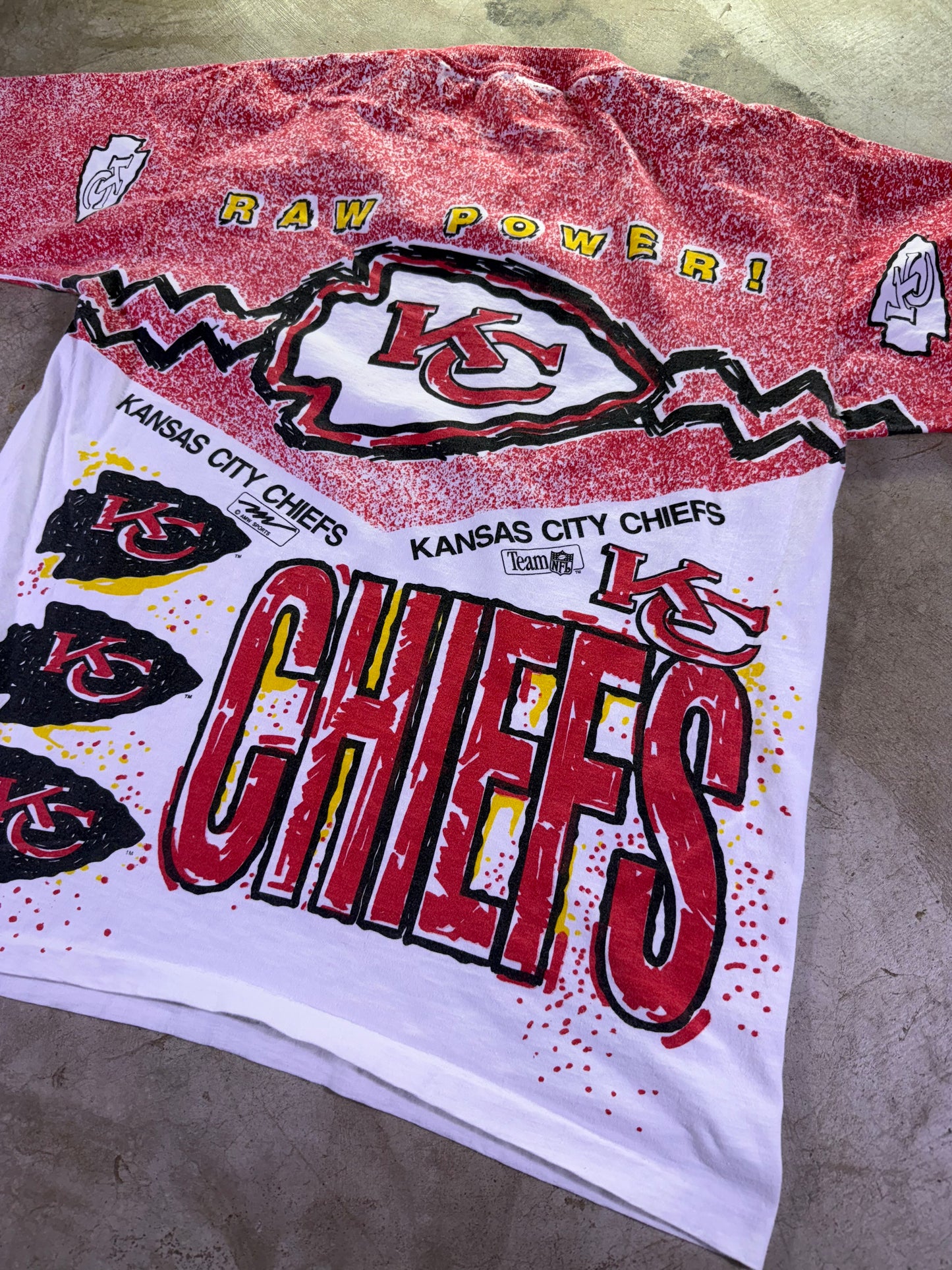 (XL) Magic Johnson T’s x NFL KC Chiefs Raw Power all over print t shirt