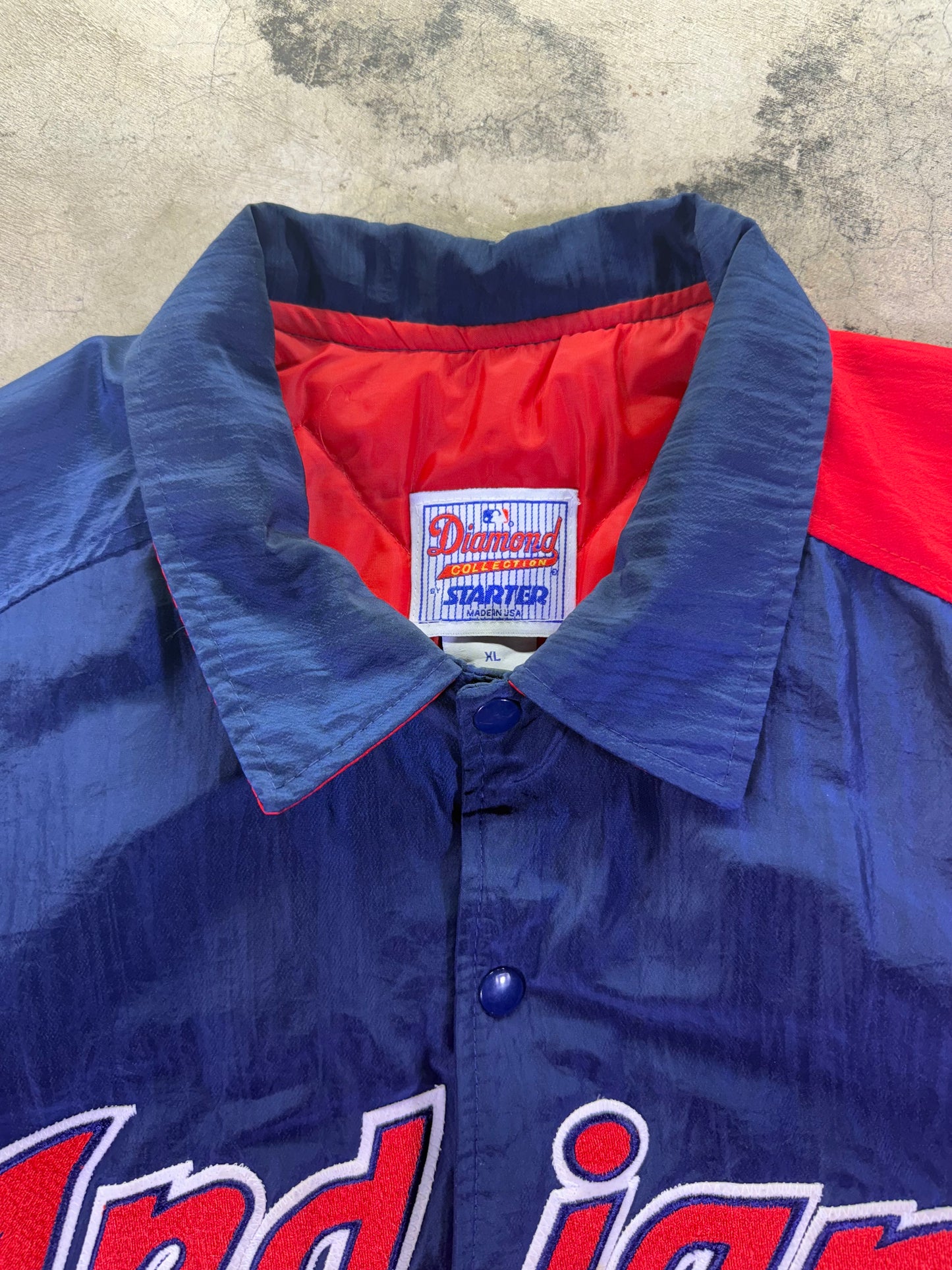 (XL) Starter x MLB Cleveland Indians Baseball Button Up Jacket