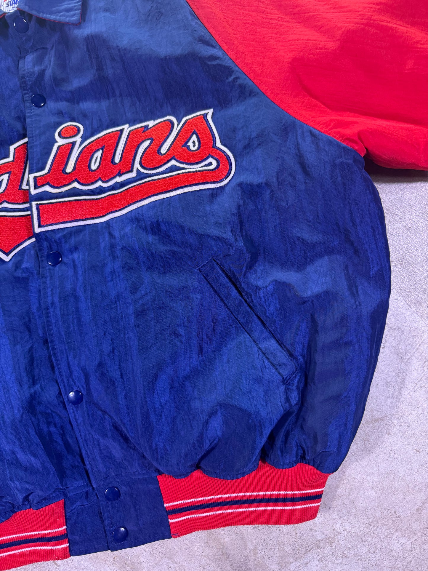 (XL) Starter x MLB Cleveland Indians Baseball Button Up Jacket