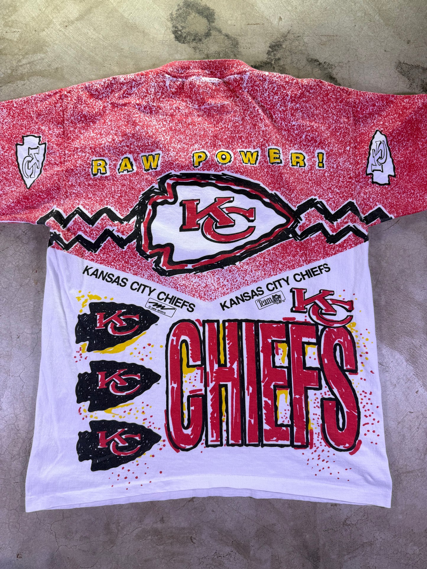 (XL) Magic Johnson T’s x NFL KC Chiefs Raw Power all over print t shirt