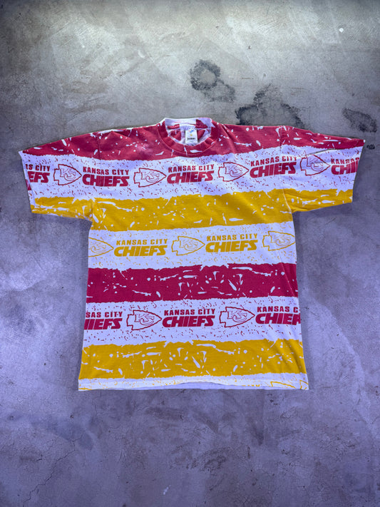 (XL) 90s Jostens x NFL KC Chiefs AOP T-shirt