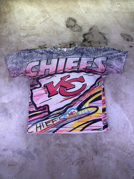 (L) Magic Johnson T’s x NFL KC Chiefs all over print t shirt