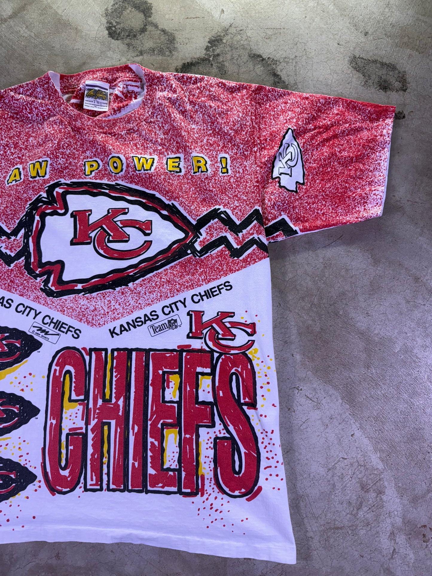 (XL) Magic Johnson T’s x NFL KC Chiefs Raw Power all over print t shirt