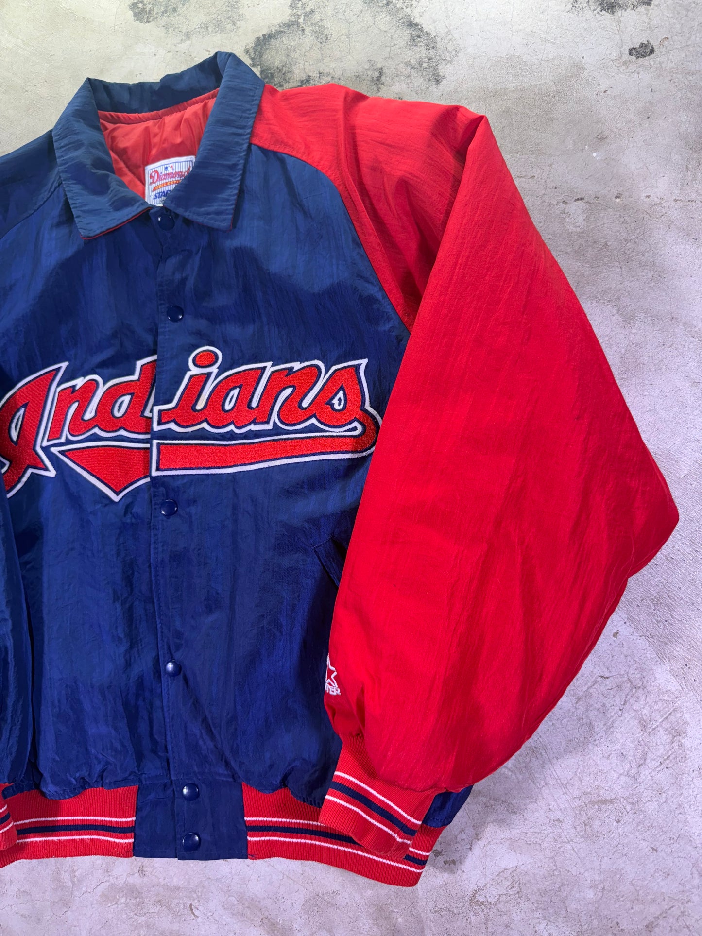 (XL) Starter x MLB Cleveland Indians Baseball Button Up Jacket