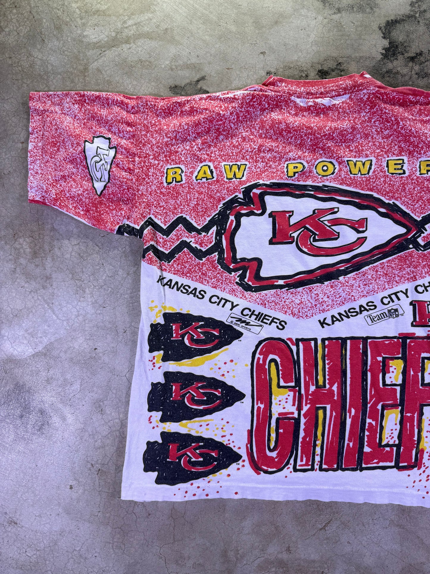 (M) Magic Johnson T’s x NFL KC Chiefs Raw Power all over print t shirt
