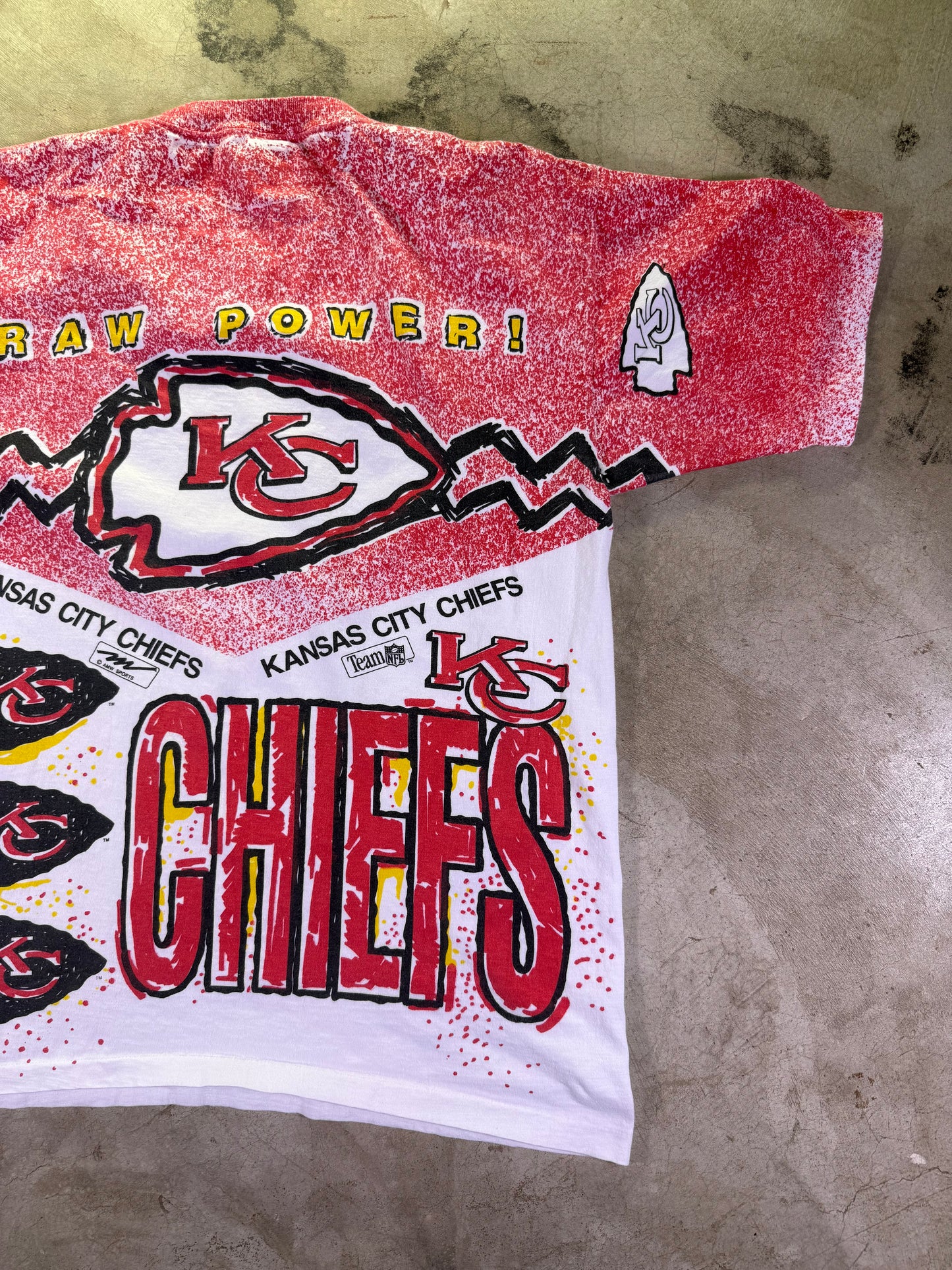 (XL) Magic Johnson T’s x NFL KC Chiefs Raw Power all over print t shirt