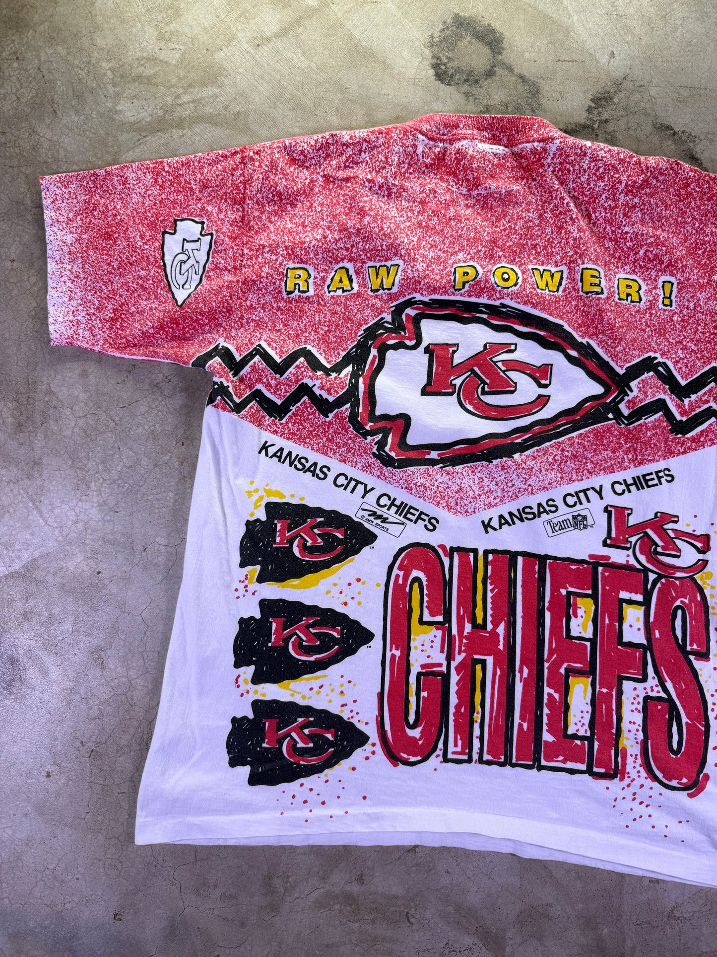 (XL) Magic Johnson T’s x NFL KC Chiefs Raw Power all over print t shirt