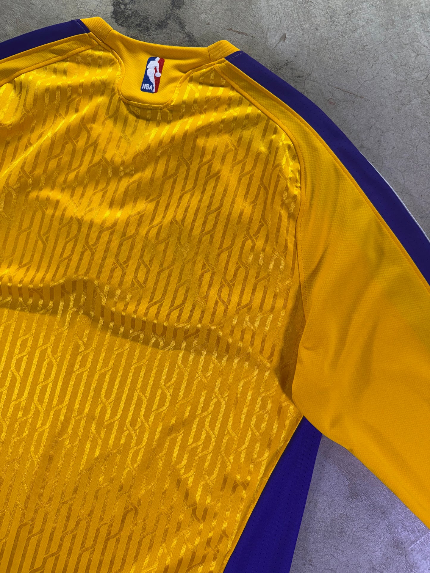 (XL) Adidas x NBA Los Angeles Lakers Euro League Long Sleeve Shirt Warmup Jersey