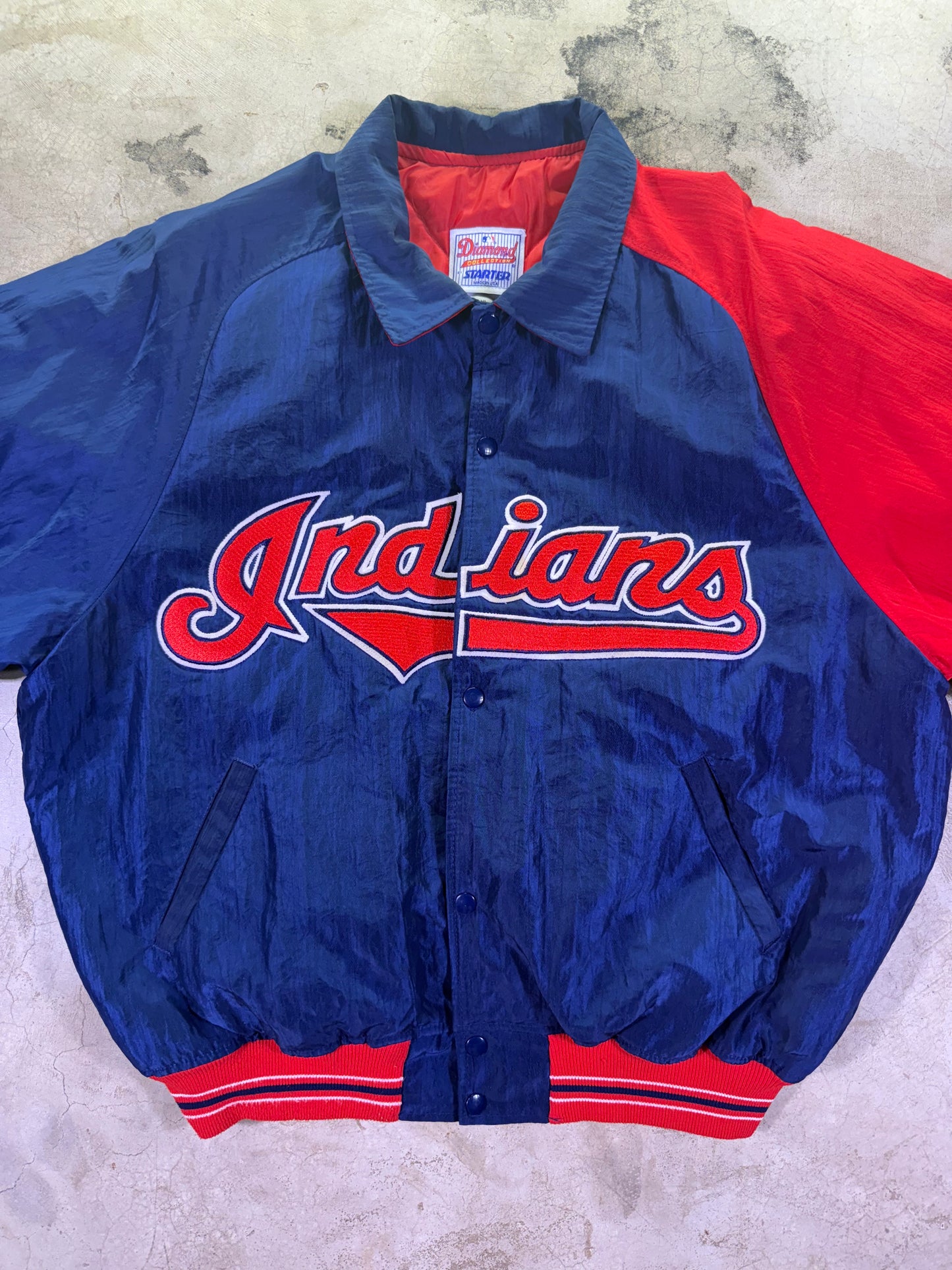 (XL) Starter x MLB Cleveland Indians Baseball Button Up Jacket