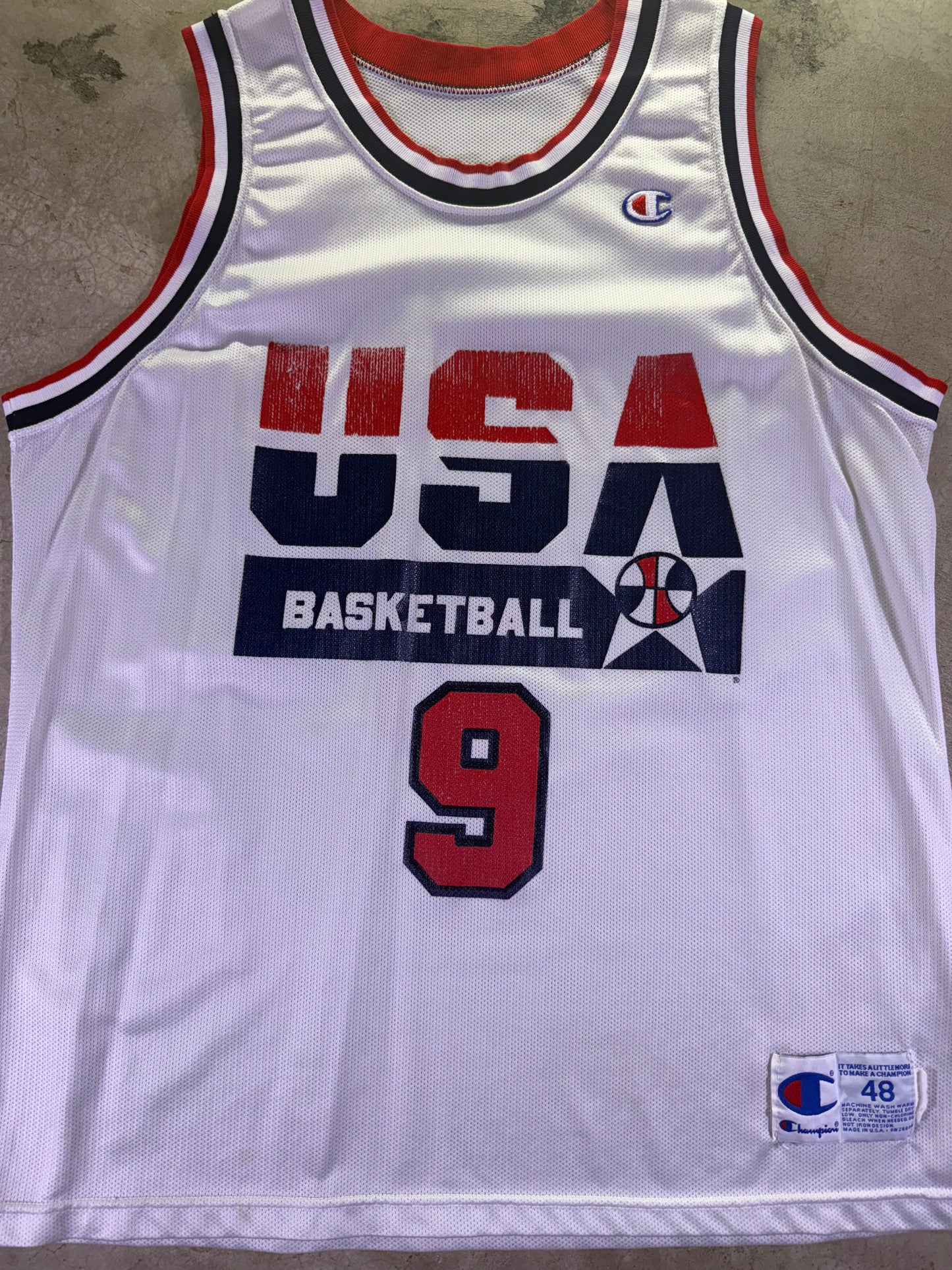 (XL)48 Champion Dream Team USA Olympics Basketball Jersey Jordan #9