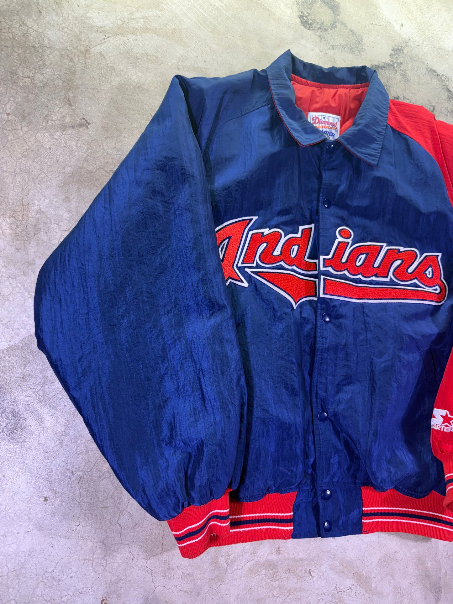 (XL) Starter x MLB Cleveland Indians Baseball Button Up Jacket