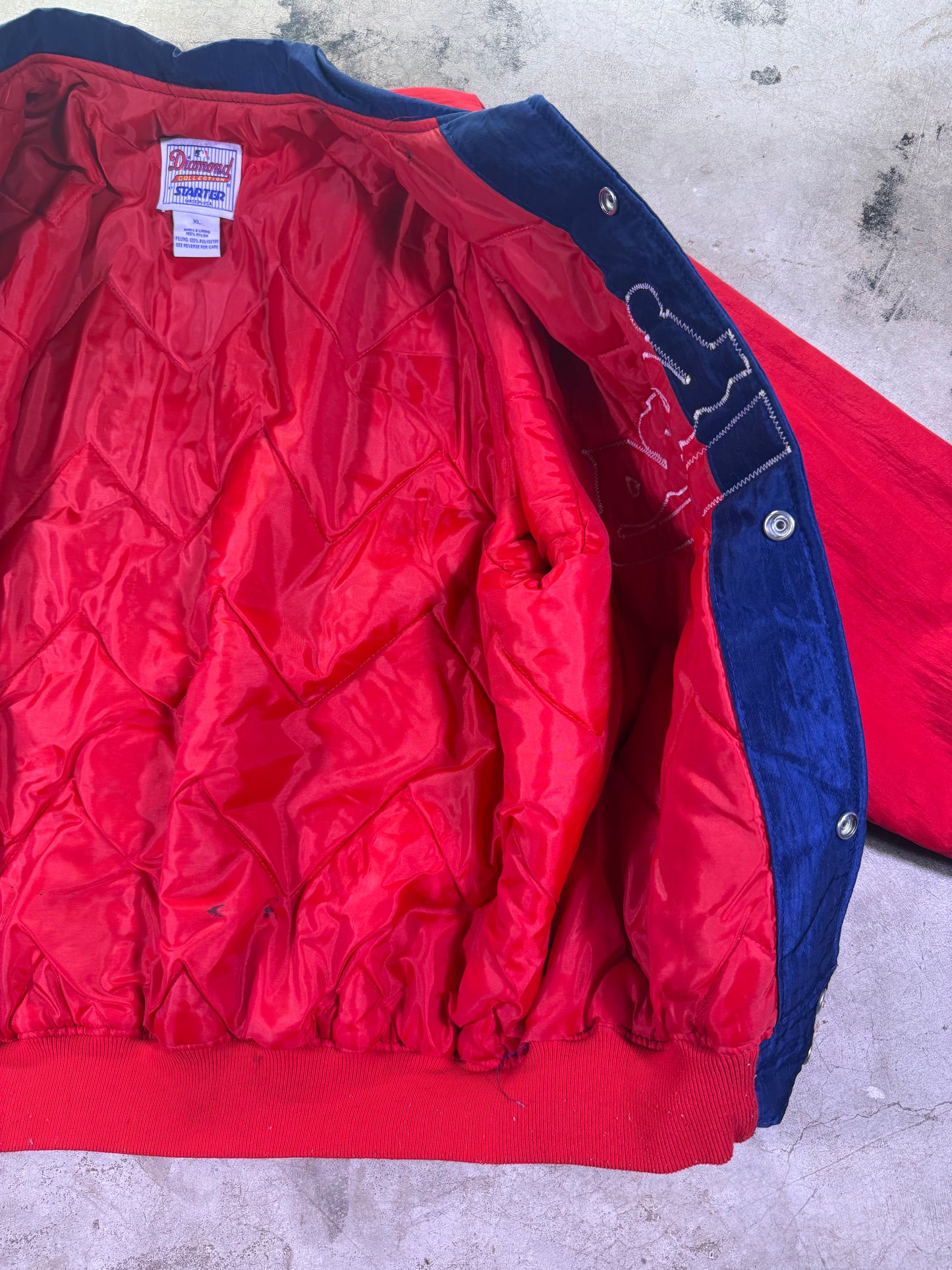 (XL) Starter x MLB Cleveland Indians Baseball Button Up Jacket