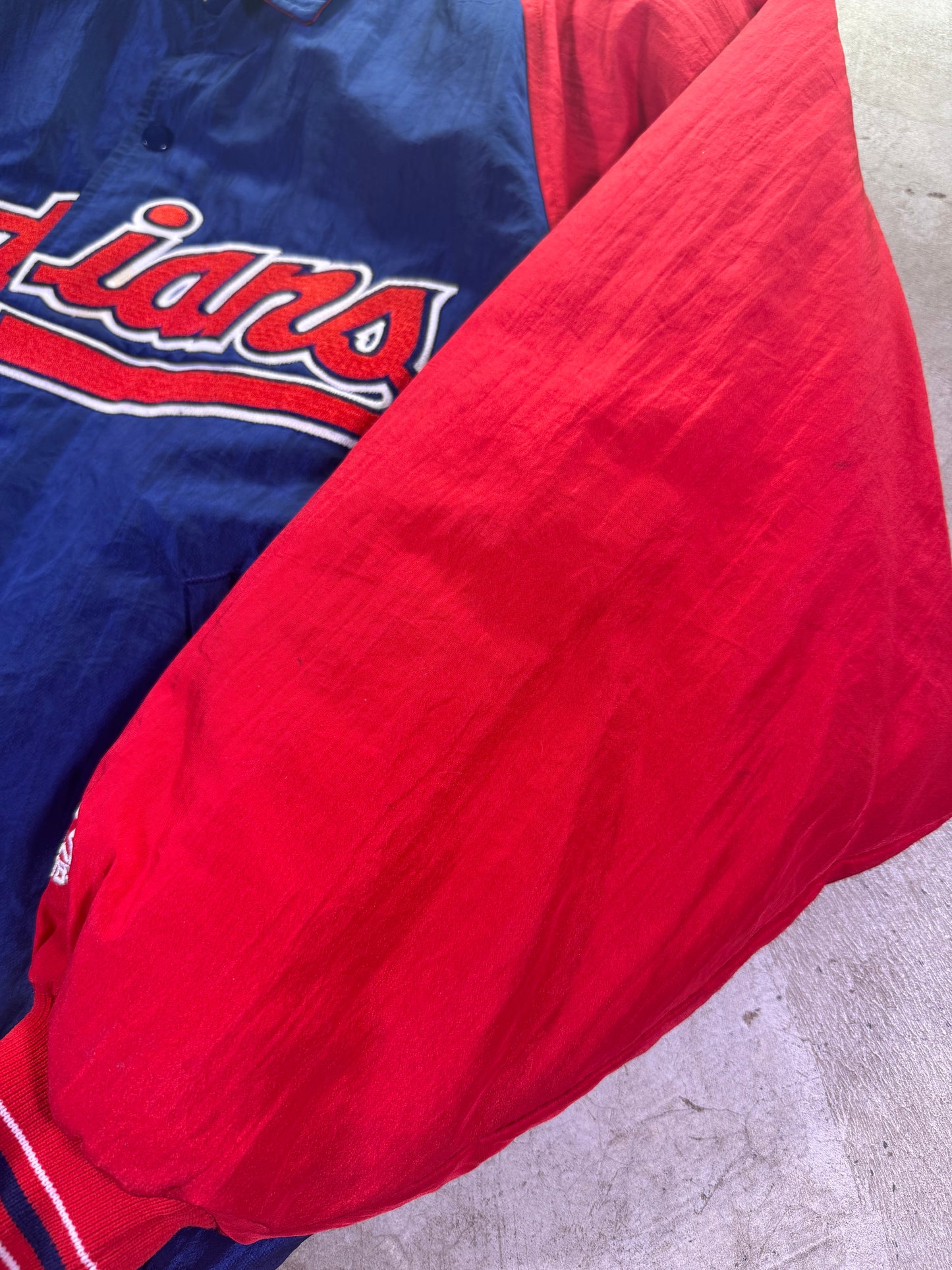 (XL) Starter x MLB Cleveland Indians Baseball Button Up Jacket