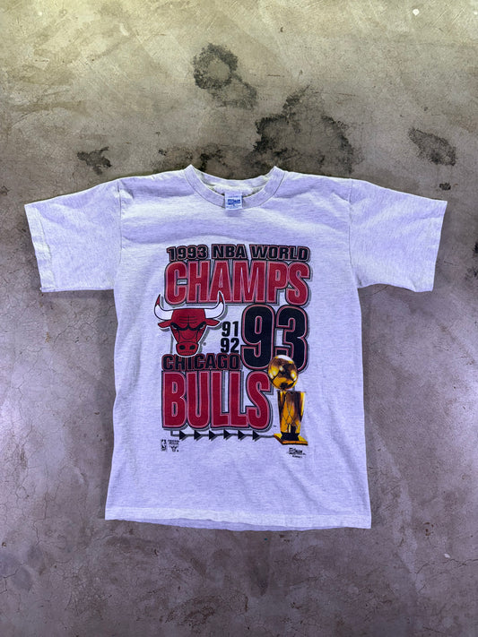 (M)1993 Salem Sportswear x NBA World Champions Chicago Bulls Short Sleeve T Shirt
